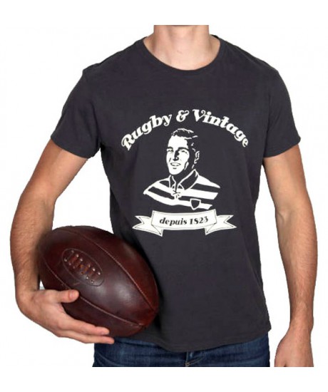 Tee Shirt Rugby & Vintage buste noir