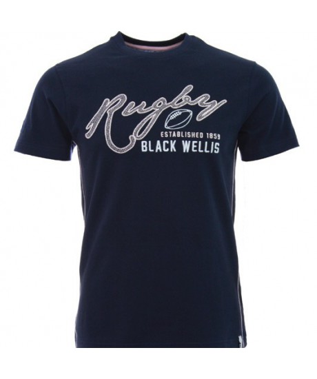 Tee Shirt Black Wellis Rugby Marine