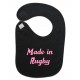 Bavoir bébé "Made in Rugby" Noir/Rose