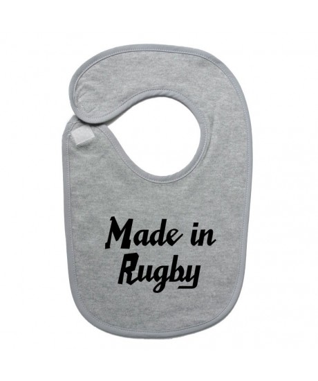 bavoir bébé "Made in Rugby" Gris/Noir