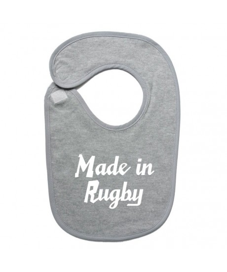 bavoir bébé "Made in Rugby" Gris/Blanc