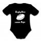 Body bébé "RugbyMan comme Papa" Noir/Blanc