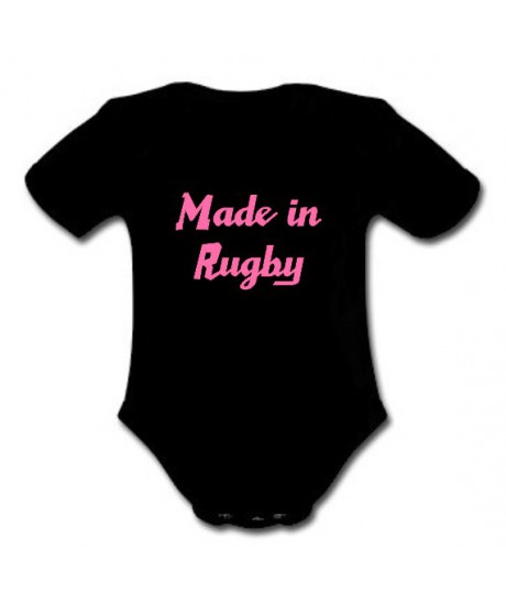 body bébé "Made in Rugby" Noir/Rose