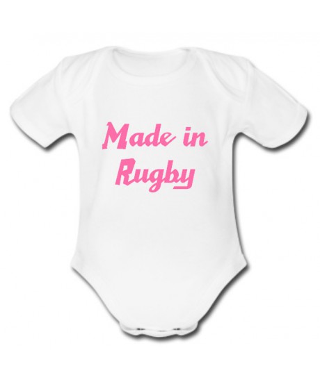 Body bébé "Made in Rugby" Blanc/Rose