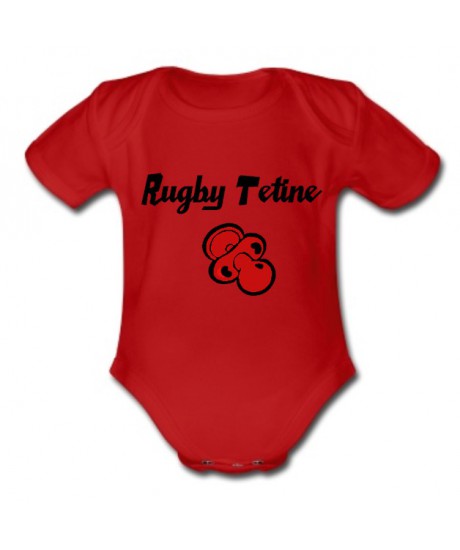Body bébé "Rugby Tétine" Rouge/Noir