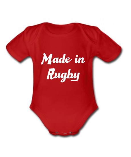 Body bébé "Made in Rugby" Rouge/Blanc