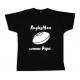 Tee shirt rugby bébé "RugbyMan comme Papa" Noir/Blanc