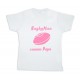 Tee shirt rugby bébé "RugbyMan comme Papa" Blanc/Rose