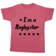 Tee shirt rugby bébé "Rugbystar" Rose/Noir