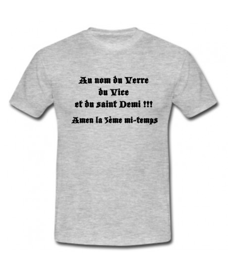 Tee shirt Rugby Humour "Saint Demi" Gris/Noir