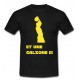 Tee shirt humour "Calzone" Noir/Jaune