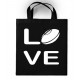 sac en toile Love Rugby Noir/ Blanc