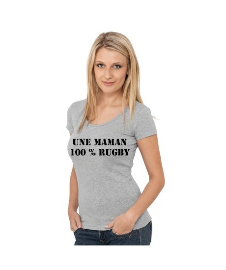 Tee shirt Maman 100 % Rugby Gris