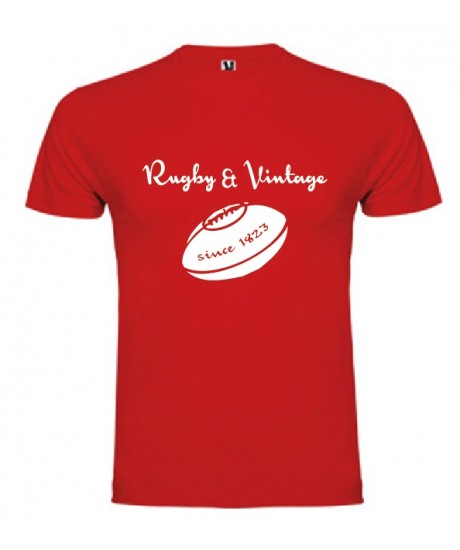 Tee Shirt Rugby & Vintage Ballon Rouge