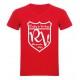 Tee Shirt col V Rugby & Vintage Ecusson Rouge
