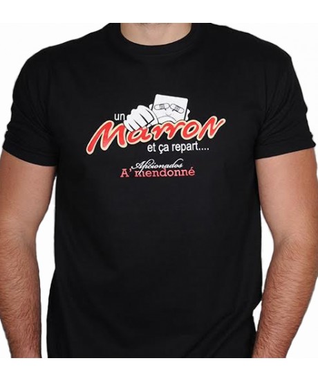 Tee shirt Aficionados "MARRON" Noir