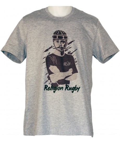 Tee shirt Religion Rugby " COUBERTIN "  Gris