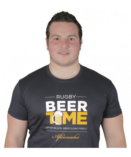 Tee shirt Aficionados "Beer Time" Noir