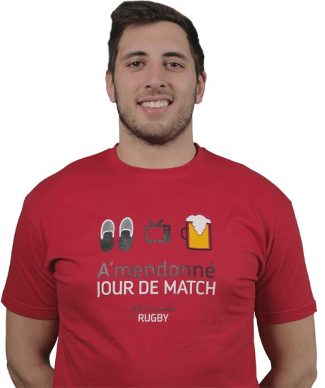 Tee shirt Aficionados "Jour de Match" Rouge
