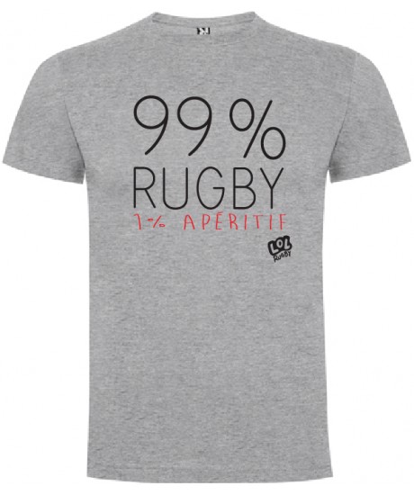 Tee shirt LoL Rugby "99%" Gris