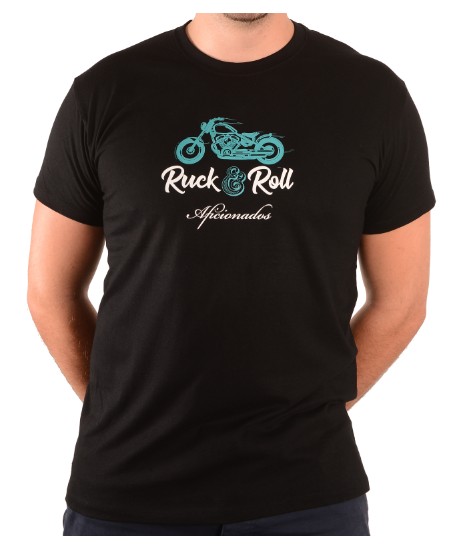 Tee shirt Aficionados "Ruck and Roll" Noir