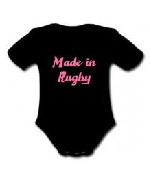body bébé "Made in Rugby" Noir/Rose