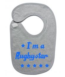 Bavoir bébé "Rugbystar" Gris/Bleu