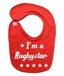 Bavoir bébé "Rugbystar" Rouge/Blanc