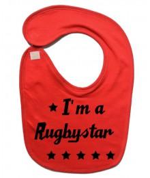 Bavoir bébé "Rugbystar" Rouge/Noir