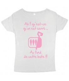 Tee shirt femme 3ème mi-temps "Sardines" Blanc/Rose
