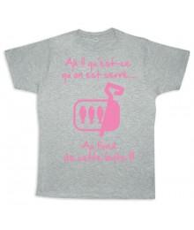 Tee shirt Rugby bébé "Sardines" Gris/Rose