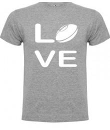 Tee shirt Love Rugby Gris