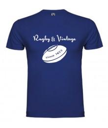 Tee Shirt Rugby & Vintage Ballon Bleu Royal