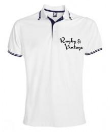 Polo Bicolore Rugby & Vintage Classic Blanc