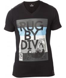 Tee Shirt Rugby Division "LINE OUT" Noir