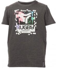 Tee Shirt Junior Rugby Division  "PUZZLE" Noir Chiné