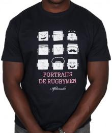 Tee shirt Aficionados "PORTRAITS DE RUGBYMEN"  Marine