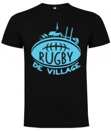 Tee Shirt "Village" LoLRugby Noir/Bleu ciel
