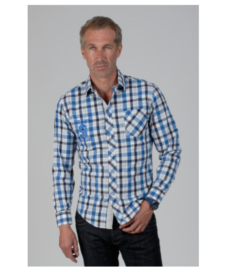 Chemise Cambé Carreaux Bleu