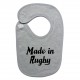 bavoir bébé "Made in Rugby" Gris/Noir