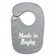 bavoir bébé "Made in Rugby" Gris/Blanc