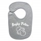 bavoir bébé "Rugby Tétine" Gris/Blanc