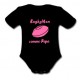 Body bébé "RugbyMan comme Papa" Noir/Rose