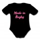 body bébé "Made in Rugby" Noir/Rose