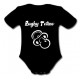 body bébé "Rugby Tétine" Noir/Blanc