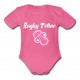 Body bébé "Rugby Tétine" Rose/Blanc