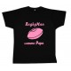 Tee shirt rugby bébé "RugbyMan comme Papa" Noir/Rose