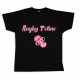 Tee shirt rugby bébé "Rugby Tétine" Noir/Rose