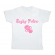 Tee shirt rugby bébé "Rugby Tétine" Blanc/Rose