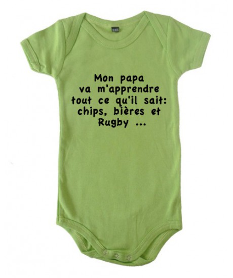 Body bébé "Chips" Anis/Noir